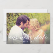 Save The Date Notre nouvelle date Moderne Calligraphie Mariage P (Devant)