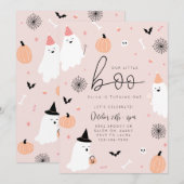 Save The Date Notre Petit Boo - 1er Anniversaire Halloween Invit (Devant / Derrière)