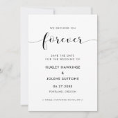 Save The Date Nous avons décidé pour toujours Elegant noir et bl (Devant)