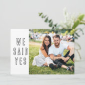 Save The Date Nous avons dit oui avec Photo Simple Mariage moder (Debout devant)