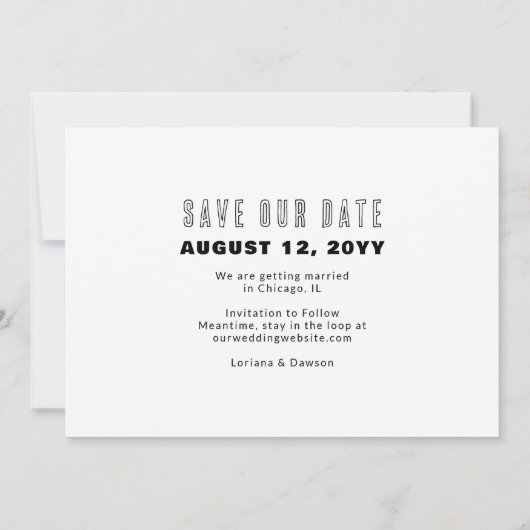 Save The Date Nous avons dit oui avec Photo Simple Mariage moder (Dos)