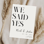 Save The Date Nous Avons Dit Oui Moderne Simple Mariage Chic<br><div class="desc">Nous avons dit oui mariage moderne enregistrer la date avec élégant design chic et style minimaliste.</div>