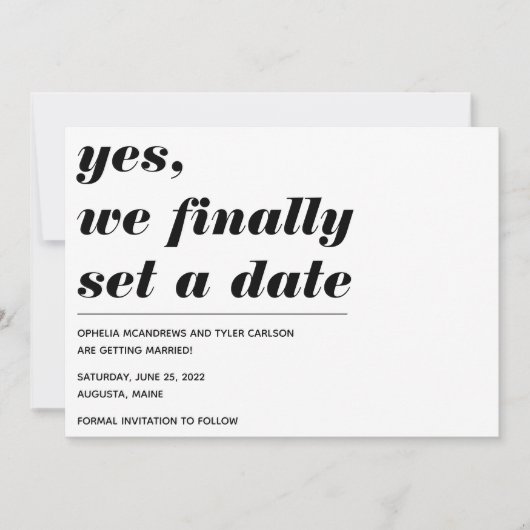Save The Date Nous avons enfin défini une date Mariage Audaciale (Devant)