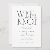 Save The Date Nous Cravates Le Knot Moderne Mariage de typograph (Devant)