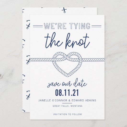 Save The Date Nous essayons le noeud Enregistrer la date (Devant / Derrière)