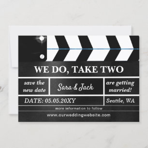 Save The Date Nous faisons prendre deux clap de cinéma mariage r