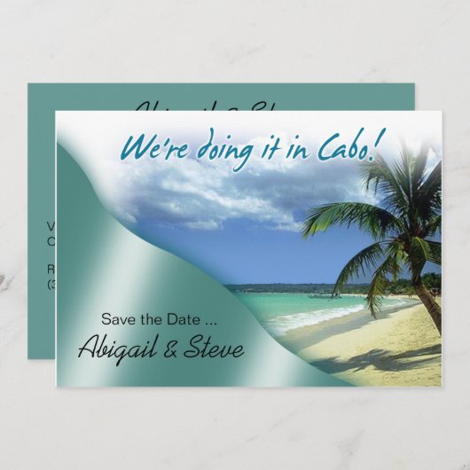 Save The Date Nous le faisons à Cabo ! Sauvegarder la date (Devant / Derrière)