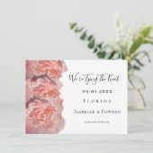 Save The Date Nous Nous Mariés Citation Florale Rose Corail (Debout devant)