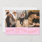 Save The Date Nous nous marions Multi Photo Orange Rose (Devant)