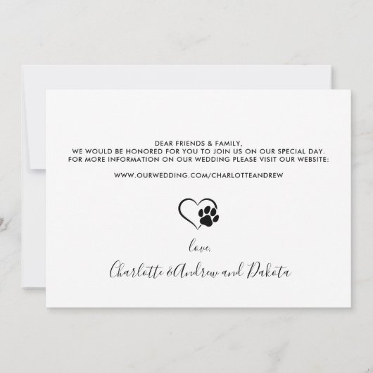 Save The Date Nous Pawsitivement Faire Pet Mariage Photo Chien (Dos)