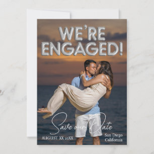 Save The Date Nous sommes fiancés Ballons argentés Photo