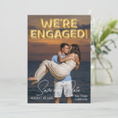 Save The Date Nous sommes fiancés Ballons en or Photo (Debout devant)