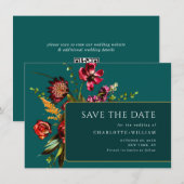 Save The Date Nouveau code QR de mariage Fleurs de jardin (Devant / Derrière)