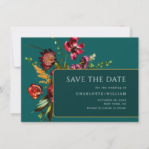 Save The Date Nouveau code QR de mariage Fleurs de jardin