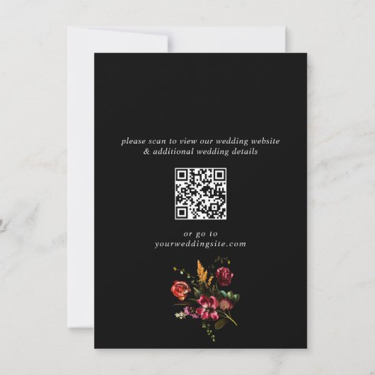 Save The Date Nouveau Code QR Mariage Fleurs Jardin (Dos)