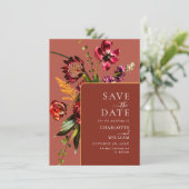 Save The Date Nouveau Code QR Mariage Fleurs Jardin (Debout devant)