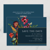 Save The Date Nouveau Code QR Mariage Fleurs Jardin (Devant / Derrière)