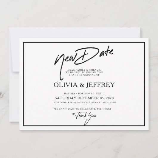 Save The Date Nouveau Mariage moderne Appartement Enregistrer la (Devant)