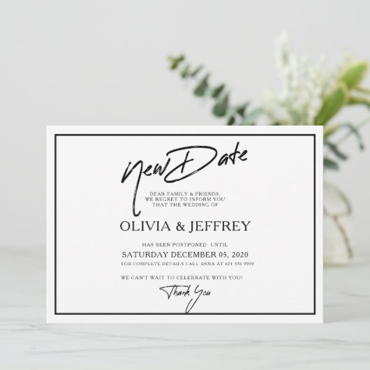 Save The Date Nouveau Mariage moderne Appartement Enregistrer la (Debout devant)