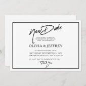 Save The Date Nouveau Mariage moderne Appartement Enregistrer la (Devant / Derrière)