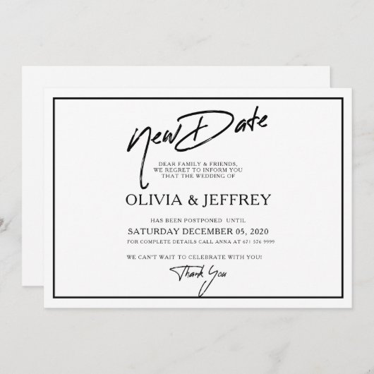 Save The Date Nouveau Mariage moderne Appartement Enregistrer la (Devant / Derrière)