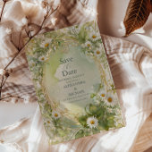 Save The Date Nouveau Mariage vert ivoire Daisies