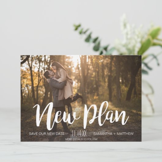 Save The Date Nouveau plan Photo Mariage reporté (Debout devant)