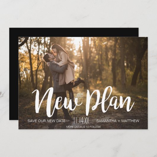 Save The Date Nouveau plan Photo Mariage reporté (Devant / Derrière)