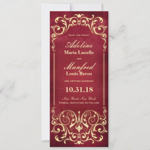 Save The Date Nouveau Victorian: Enregistrer la date de Rouge & 