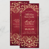 Save The Date Nouveau Victorien : Enregistrer la date de Rouge & (Devant / Derrière)