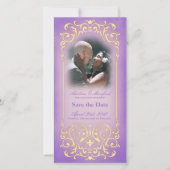 Save The Date Nouveau Victorien : Lilac & Gold Enregistrer la da (Devant)