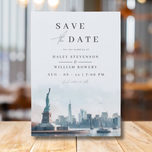 Save The Date Nouvelle Horizon Céleste de New York Mariage Écono