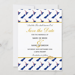 Save The Date NOUVELLE-ZÉLANDE Célébration de mariage événement 