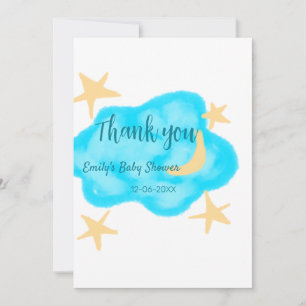 Save The Date Nuages étoilés de lune aquarelle baby shower ajout