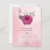 Save The Date Nuances de Magenta Rose Rose Moderne Floral Boho (Dos)