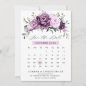 Save The Date Nuances de pourpre Dusty fleurs Moody Floral Maria (Devant)