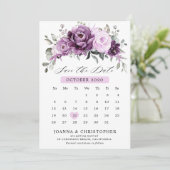 Save The Date Nuances de pourpre Dusty fleurs Moody Floral Maria (Debout devant)
