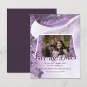 Save The Date Nuances d'orchidées violettes pourpre (Devant / Derrière)