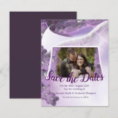 Save The Date Nuances d'orchidées violettes pourpre (Devant / Derrière)