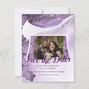 Save The Date Nuances d'orchidées violettes pourpre