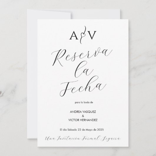 Save The Date Nuestra Boda Enregistrer la date Reserva Fecha Esp (Devant)