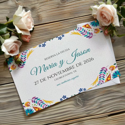 Save The Date Nuestra Boda Flowers Botanical Spanish Wedding