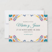 Save The Date Nuestra Boda Flowers Botanical Spanish Wedding (Devant)