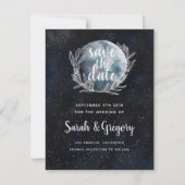 Save The Date Nuit étoilée au clair de lune Monogramme Enregistr (Devant)