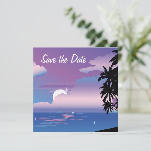 Save The Date Nuit tropicale Enregistrer la date Mariage Invitat (Debout devant)