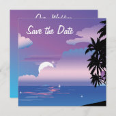 Save The Date Nuit tropicale Enregistrer la date Mariage Invitat (Devant / Derrière)