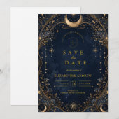 Save The Date Nuits Stellaires Élégantes Mariage Céleste (Devant / Derrière)