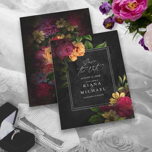 Save The Date Nuits Sultry Floral Mariage ID829