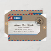 Save The Date Numéro de bagage d'avion Mariage Date de sauvegard (Devant / Derrière)