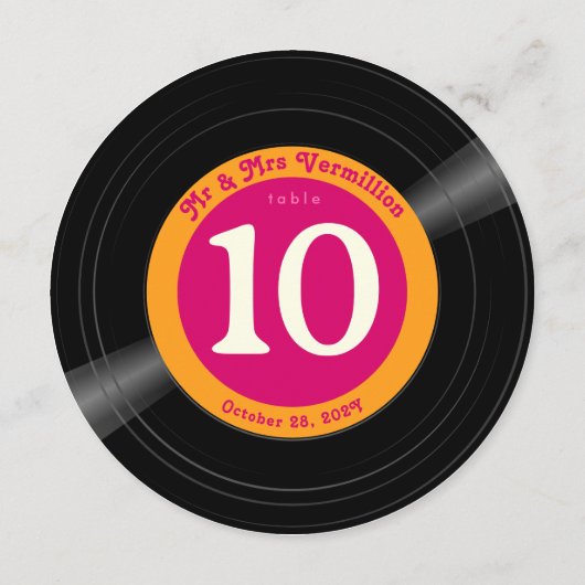 Save The Date Numéro de la table rose et or chaud (Dos)